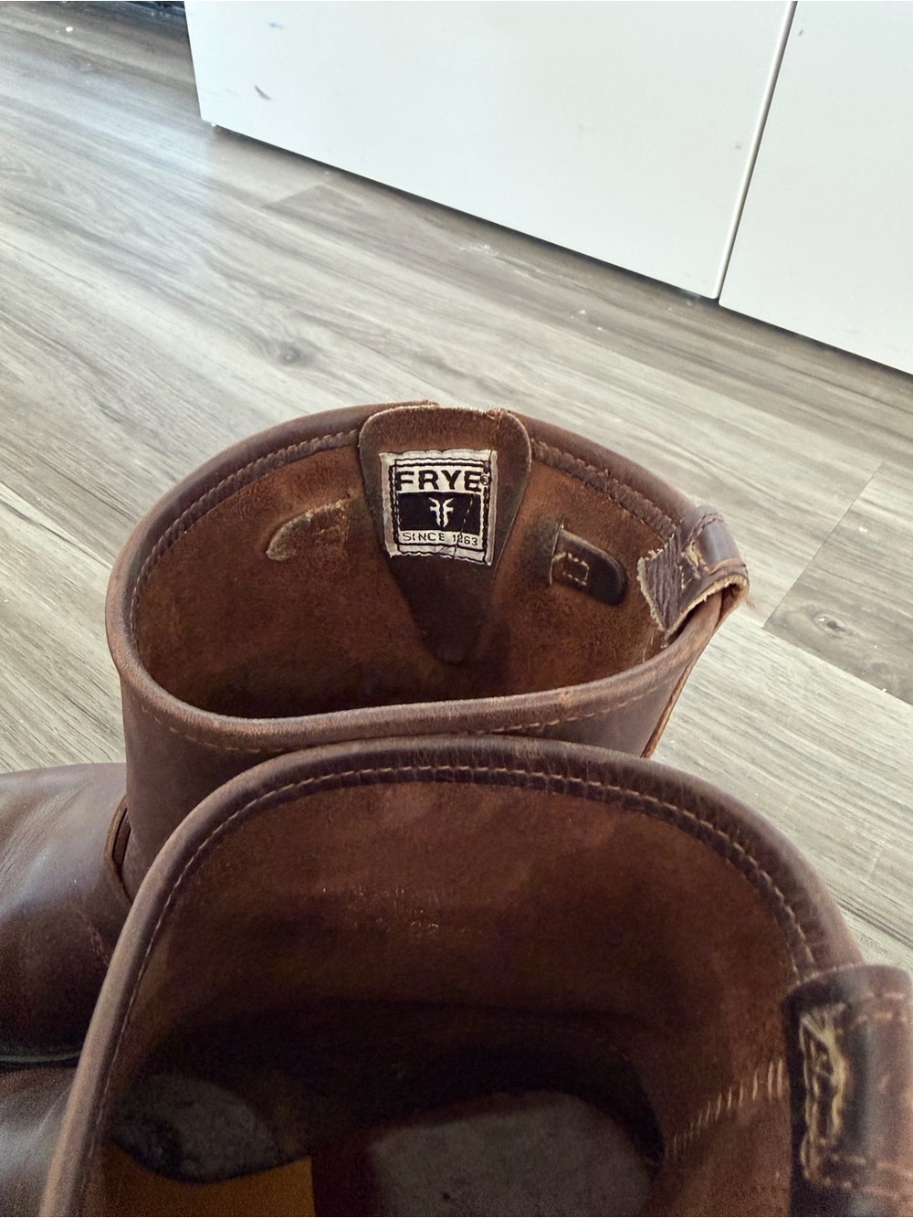 Frye Harness 8R ($458) Brown Distressed Leather Ankle Moto Boots Women Sz 8/8.5 - Picture 8 of 16